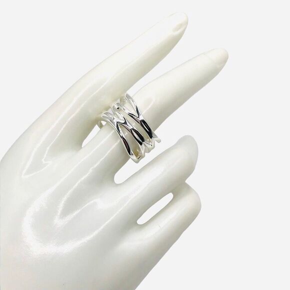 Premier Designs "Down To The Wire" Silver Ring Size 7.5 - Picture 3 of 5